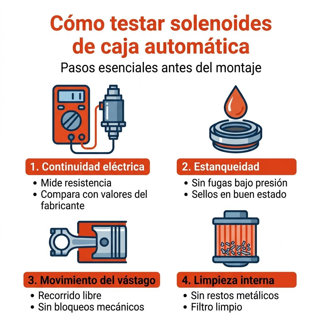 Infografia Con Los Pasos Clave Para Testar Solenoides De Una Caja De Cambios Automatica